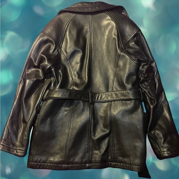 Wilson’s leather coat black women’s or men's small. - Picture 3 of 7